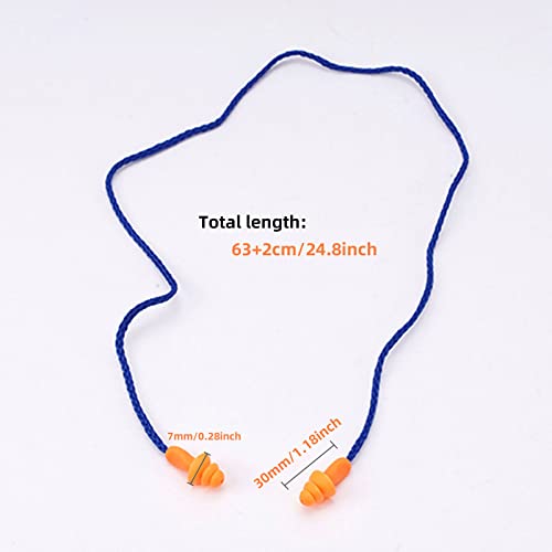  20 pares de tapones para los oídos con cable, silicona reutilizable para dormir con cancelación de ruido (naranja)
| Ta