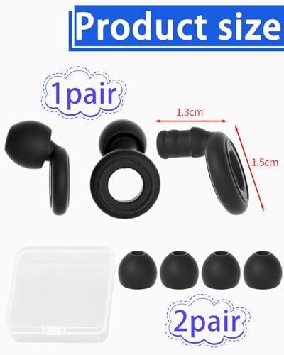 Tapones para los oídos Reducción de Ruido Músicos DJ Festivales 17 dB Negro Protección