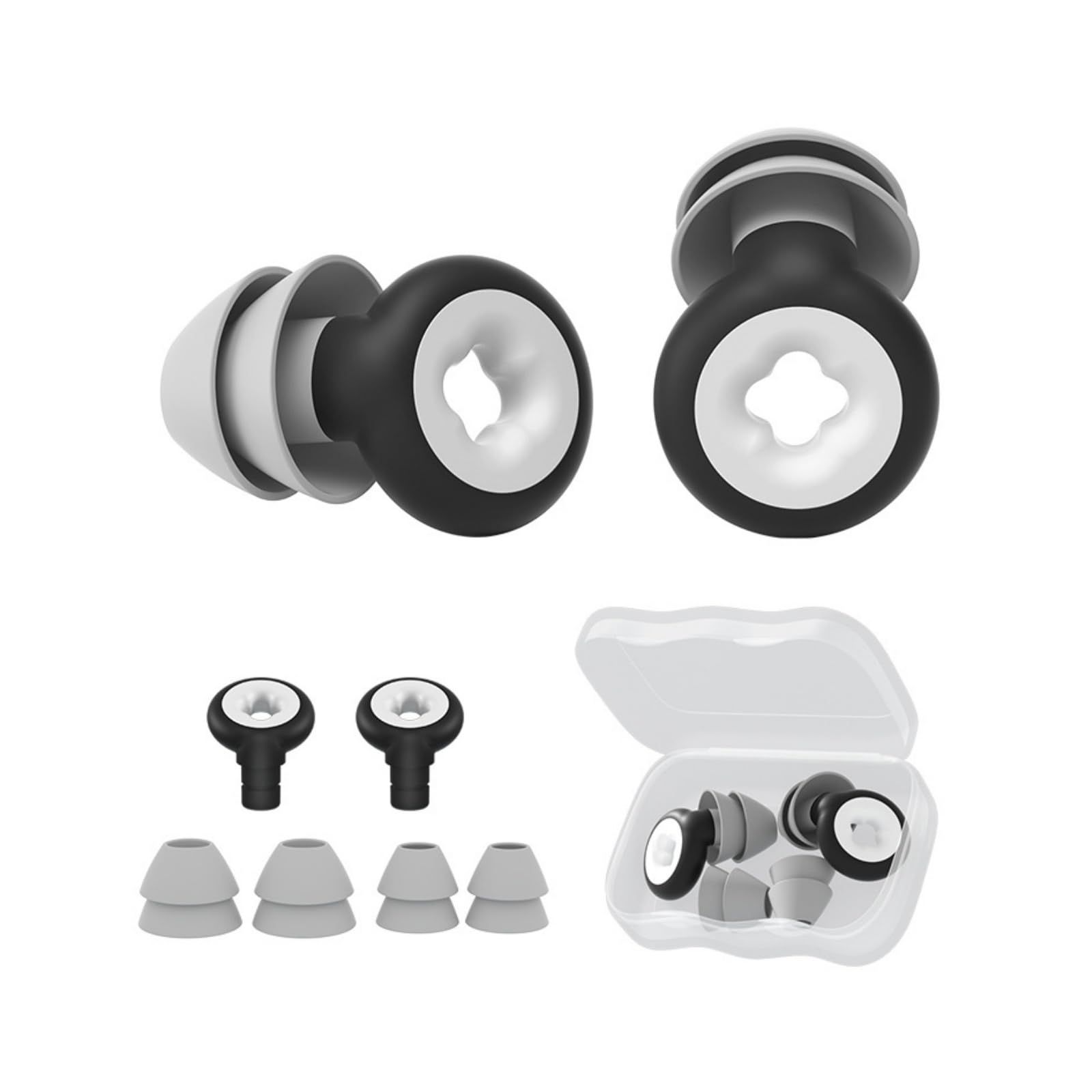 Tapones Oidos Ruido Dormir con Cancelación de Ruido para Adults, para Dormir y Nadar con Cabezales Repuesto (Negro)