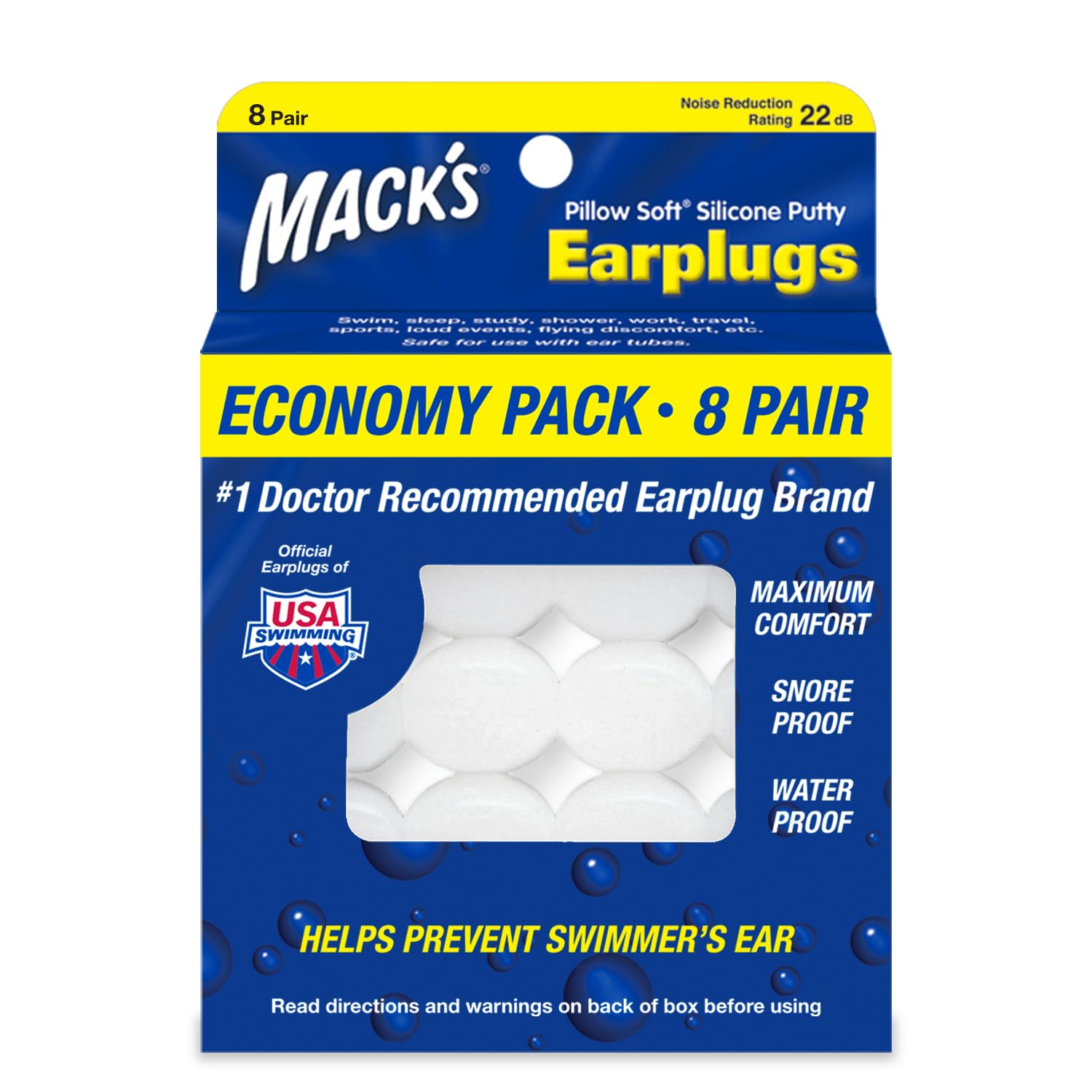  Mack's Pillow - Tapones de silicona suaves para dormir y roncar
| Mack's Pillow - Tapones de silicona suaves ideales pa