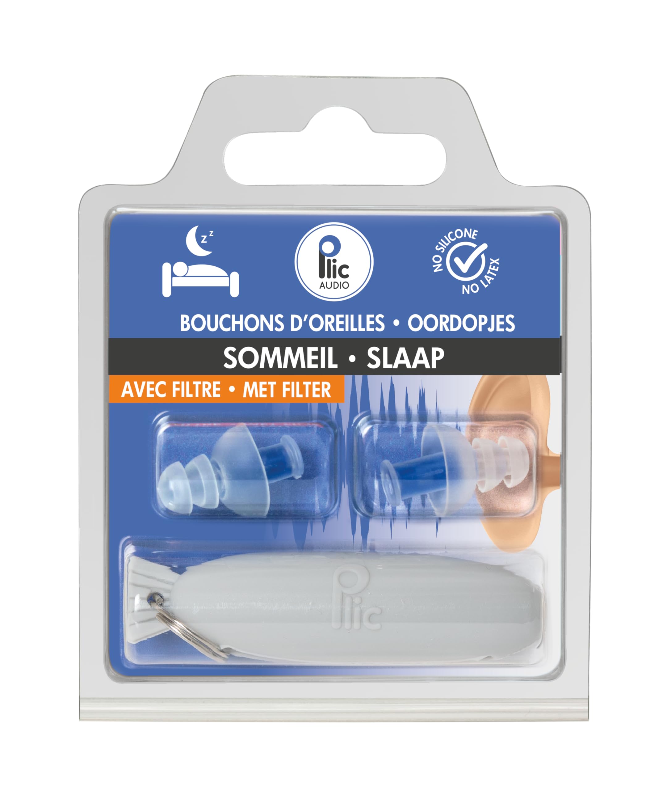 PLIC AUDIO - Tapones anti-ronquidos para dormir - Cómodos y efectivos - 2+1 Corolles y doble filtro - Hipoalergénicos y 